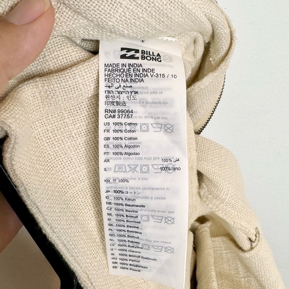 Billabong Textured Cotton Paperbag Shorts - Picture 7 of 8